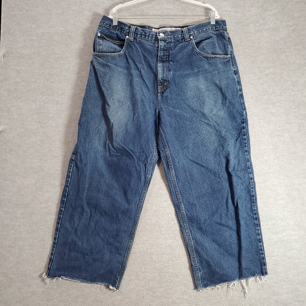 VINTAGE Anchor Blue Men Jeans 42x30 Blue Denim Baggy Wide Leg ACTUAL 38x25 READ